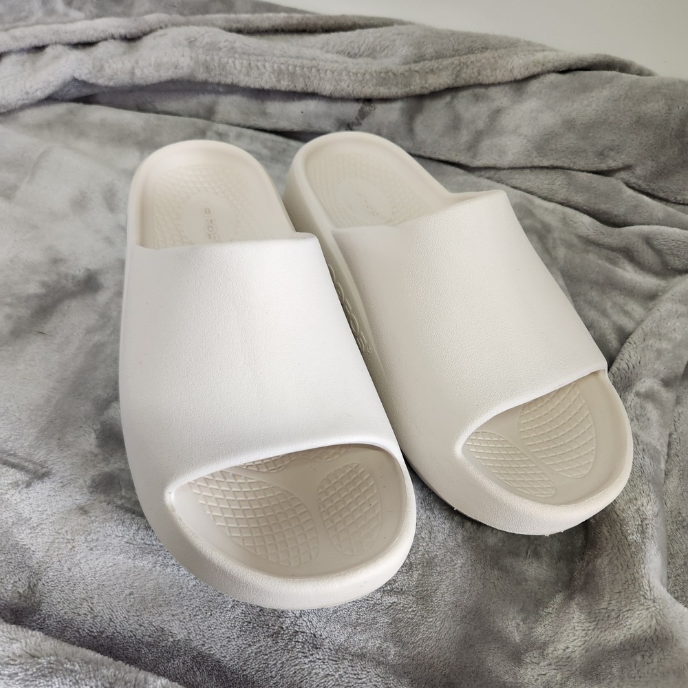 OOFOS OOahh Slide Sandal Eggshell Mens 11 Womens 13 Recovery Foam Shoes